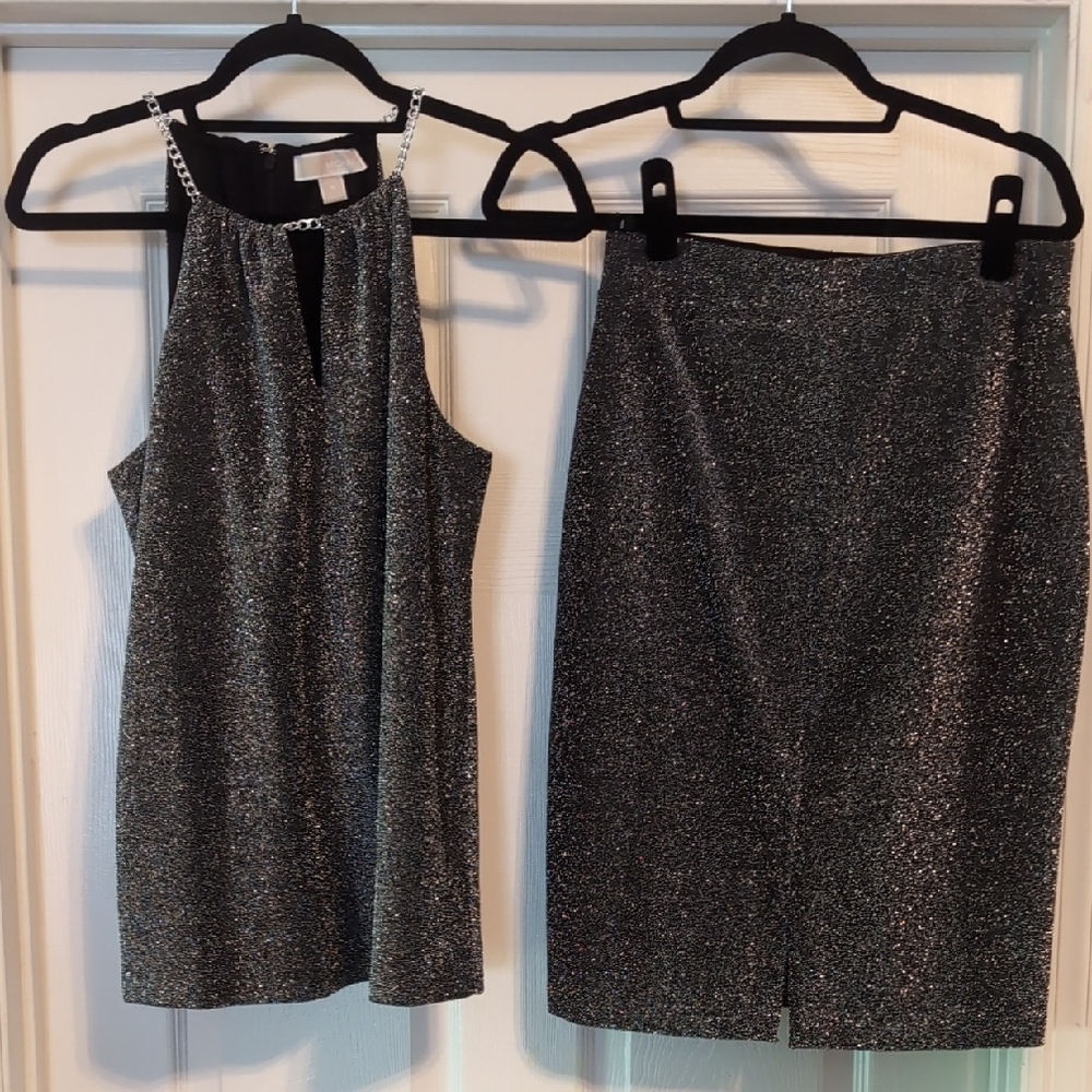 Elegant Black Glitter Skirt
